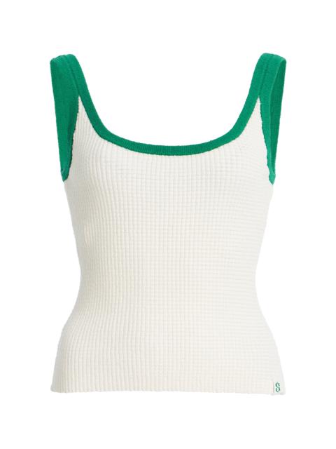 SIMKHAI Rayne Knit Cotton-Blend Tank Top white