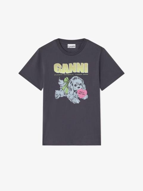 GANNI BLACK PUPPY T-SHIRT