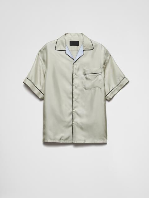 Short-sleeved silk twill shirt