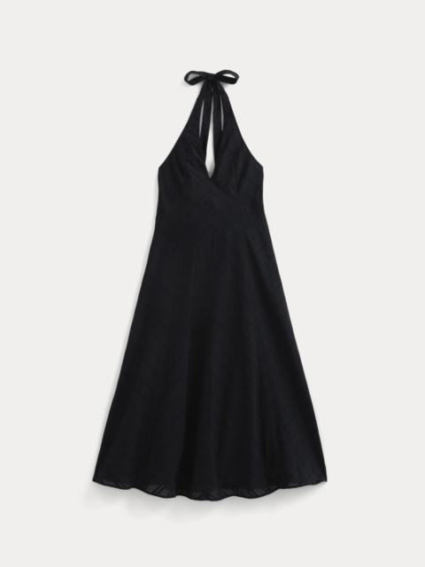 EVERLANE TEXTURED HALTER MIDI DRESS