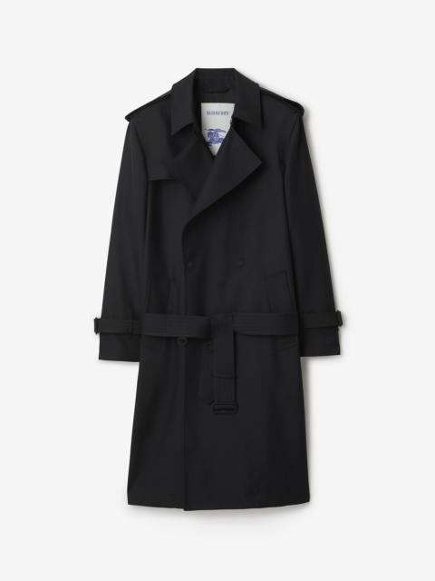 Burberry Long Silk Blend Trench Coat