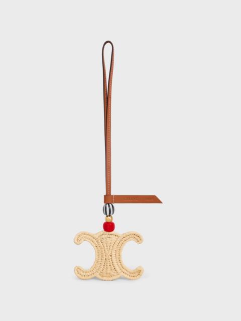 CELINE TRIOMPHE CHARM IN RAFFIA AND NATURAL CALFSKIN