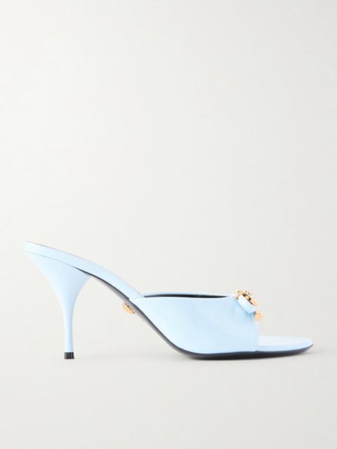 VERSACE Opera Embellished Patent-leather Mules