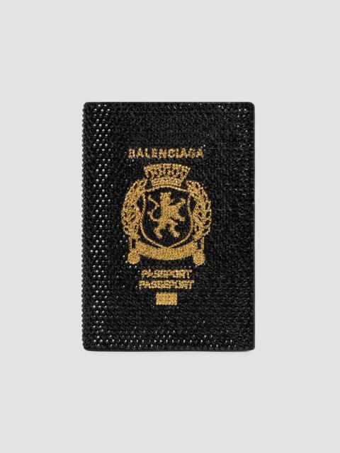 BALENCIAGA Passport Holder with Rhinestones - Black