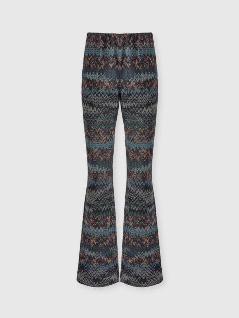 Flare trousers in lamé viscose