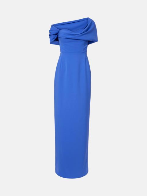 CAROLINA HERRERA Draped off-shoulder crêpe gown