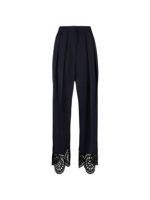 broderie anglaise-trimmed trousers