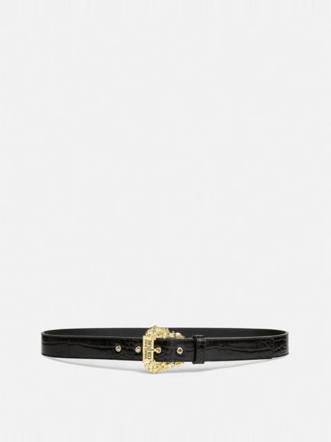 VERSACE JEANS COUTURE Embossed Baroque Buckle Thin Belt