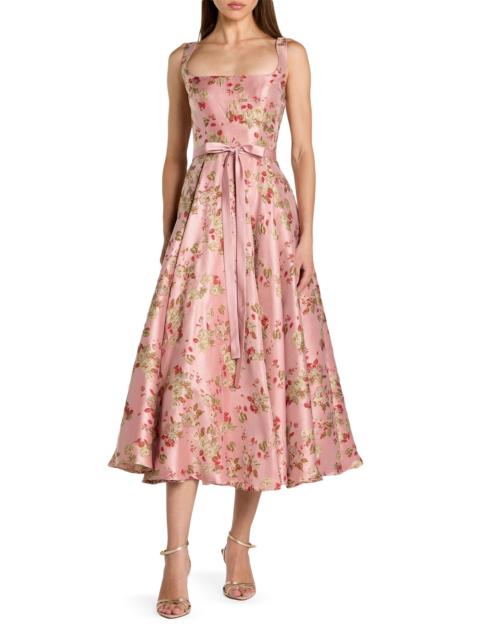 MAC DUGGAL Women's Floral Brocade A-Line Midi-Dress - Pink Multi