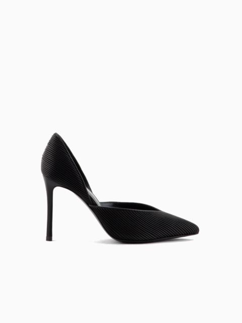 GIORGIO ARMANI Pleated nappa-leather court shoes with heel