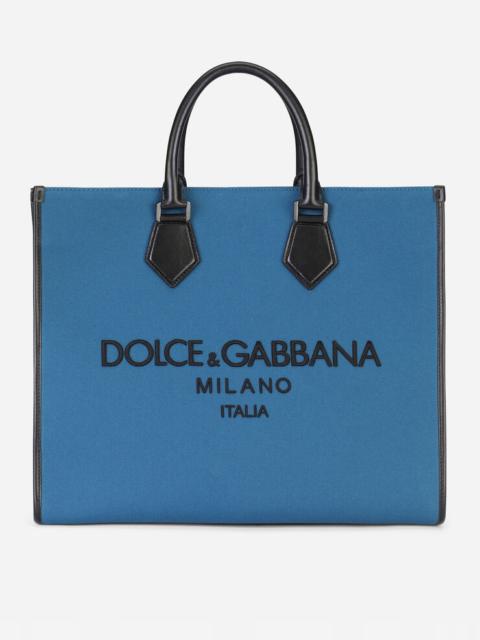 Dolce & Gabbana Canvas Edge shopper with embroidered logo