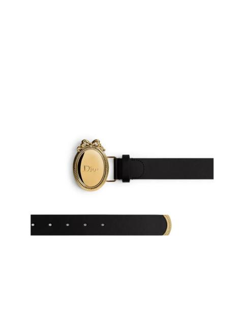 Dior DIOR $1100 Medaillon Black 30mm Belt New (Men's size:90;)