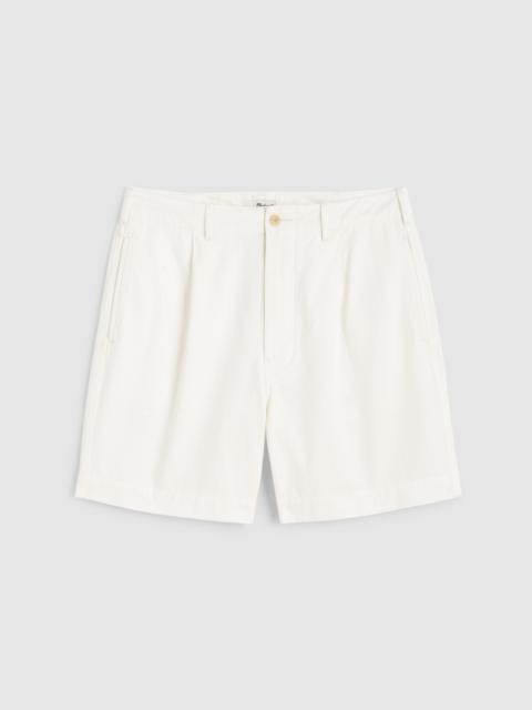 Madewell Pleated Chino Shorts in Uniform Twill