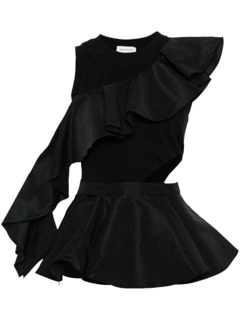 Alexander McQueen asymmetric ruffle-trimmed tank top