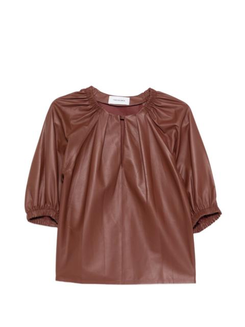 Yves Salomon gathered leather top