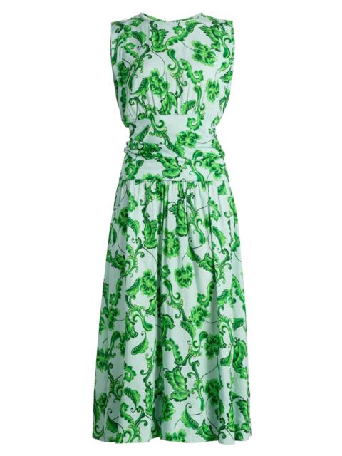 MISA Women's Divya Linen-Blend Midi-Dress - Floral Paisley
