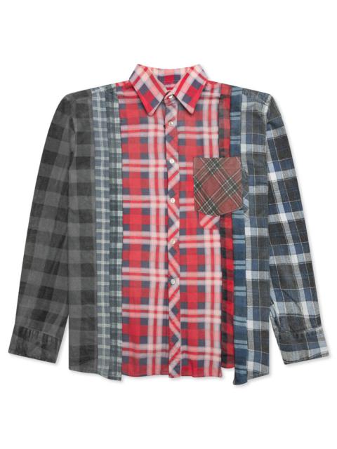 NEEDLES FLANNEL SHIRT 7 CUTS REFLECTION SHIRT - ASSORTED