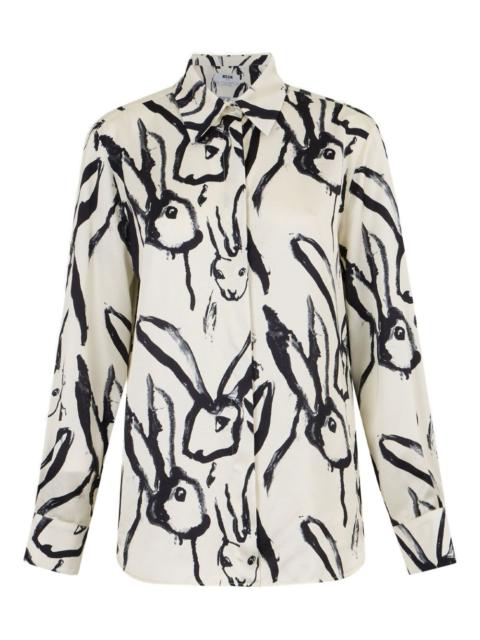MSGM rabbit-print long-sleeve shirt