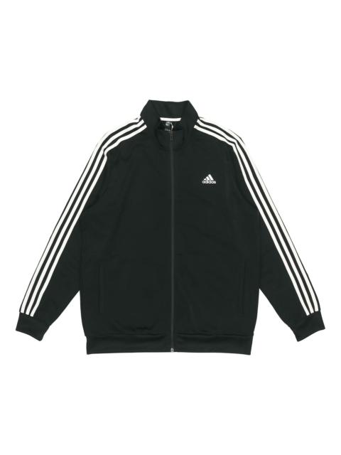 Men's adidas 3s Tt Tric Stripe Sports Stand Collar Jacket Autumn Black H46099