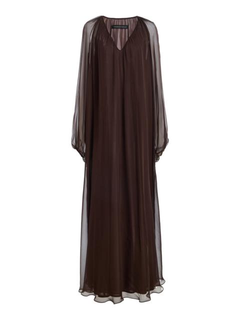 SEV Voile Maxi Caftan Dress brown