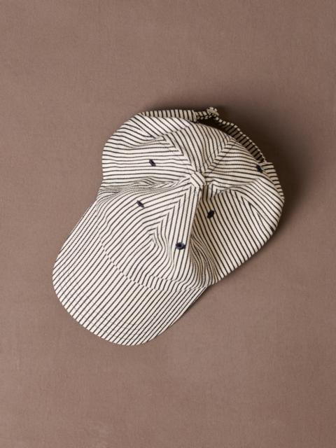 Drake's Navy Stripe Cotton Baseball Cap