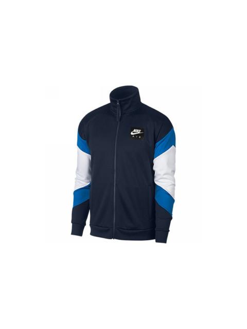 Nike Nike Stand Collar Sports Splicing Colorblock Training Gym Jacket Navy Blue Dark blue AJ5322-451