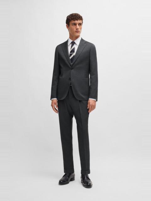 BOSS SLIM-FIT SUIT IN STRIPED WOOL