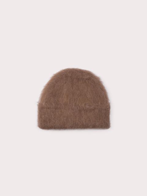 BY FAR SOLID BRUSHED HAT CAMEL ALPACA