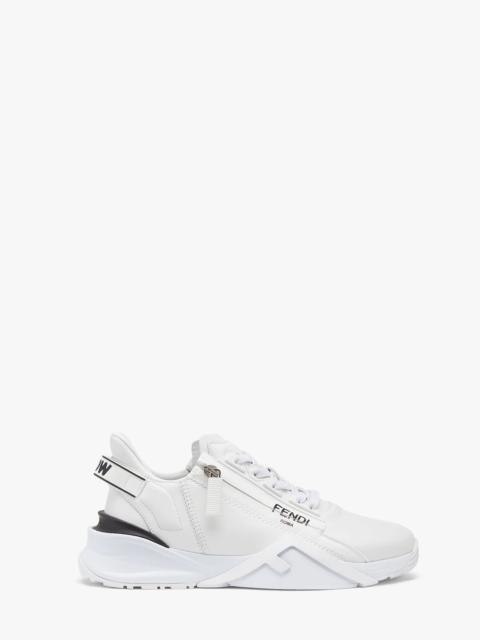 FENDI White leather low-tops