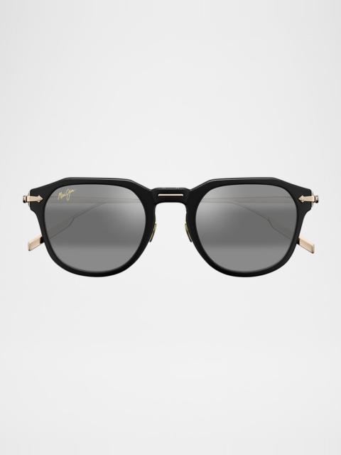 Maui Jim Men's Alika Nylon and Titanium Round Sunglasses