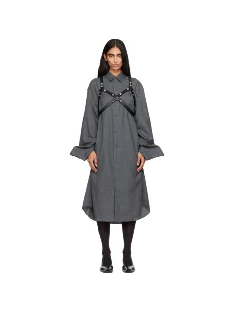 Junya Watanabe Gray Harness Wool Midi Dress