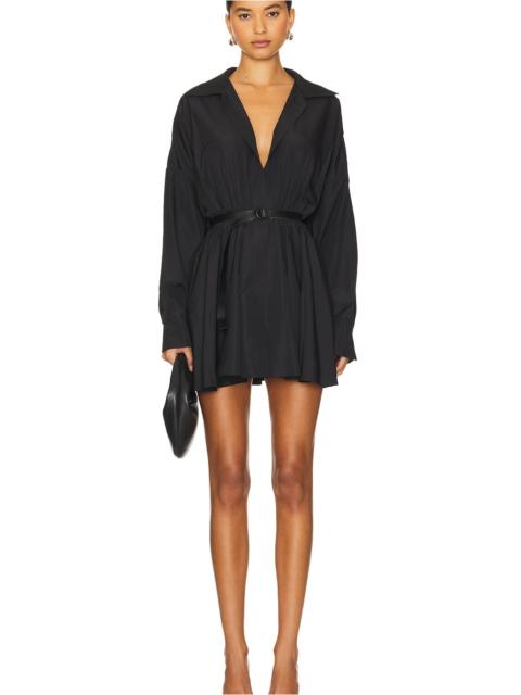 NORMA KAMALI Oversized Shirt Flared Mini Dress