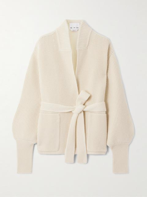 SA SU PHI Belted Ribbed Cashmere Cardigan