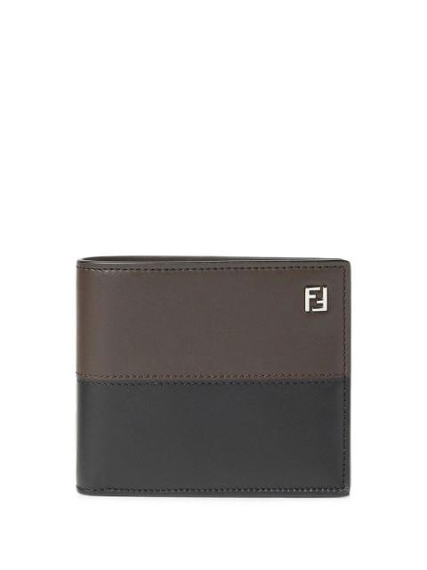 FENDI Fendi wallet "ff double" in bicolor black/ebony leather