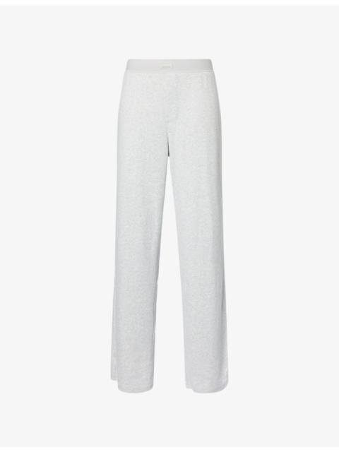 SKIMS Straight-Leg Ribbed Cotton-Jersey Trousers Rib Relaxed Pant