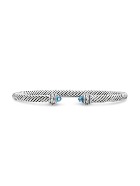 DAVID YURMAN Women's Classic Cable Bracelet in Sterling Silver - Blue Topaz