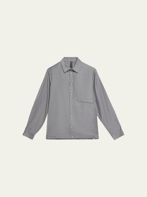 SEASE Men's New Gate Invisible-Zip Snap-Front Shirt