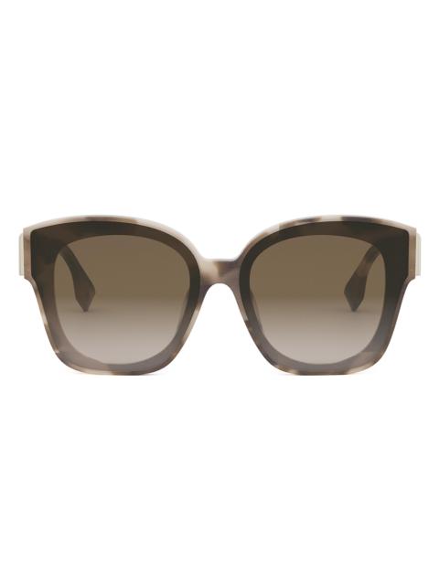 FENDI Women's First 63MM Square Sunglasses - Light Havana Brown