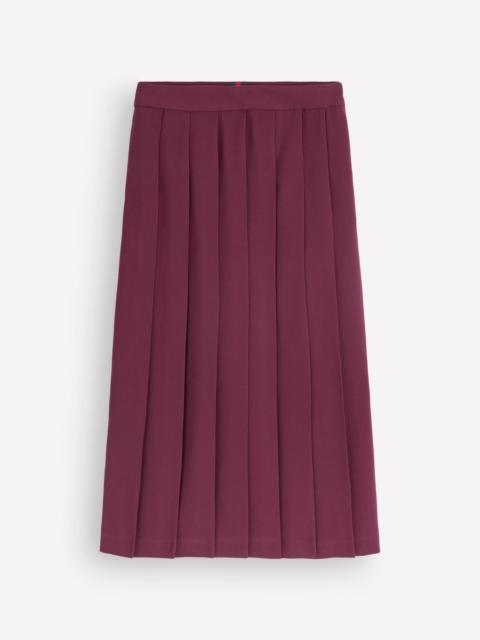 BODEN Pleat Side Split Midi Skirt-Dark Cherry