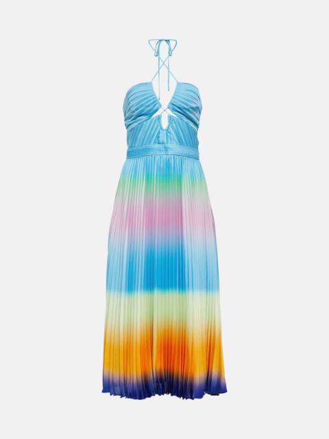 Annita halterneck pleated midi dress