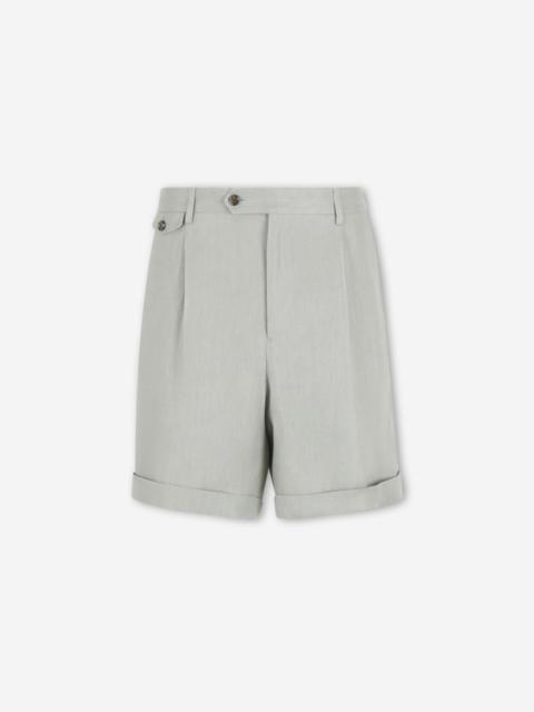 LINEN BERMUDA SHORTS WITH CLIPS