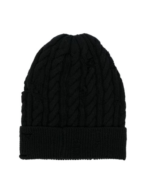 Roberto Cavalli distressed-effect beanie