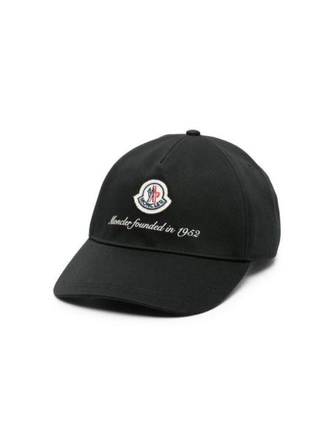 Black logo-patch cotton cap