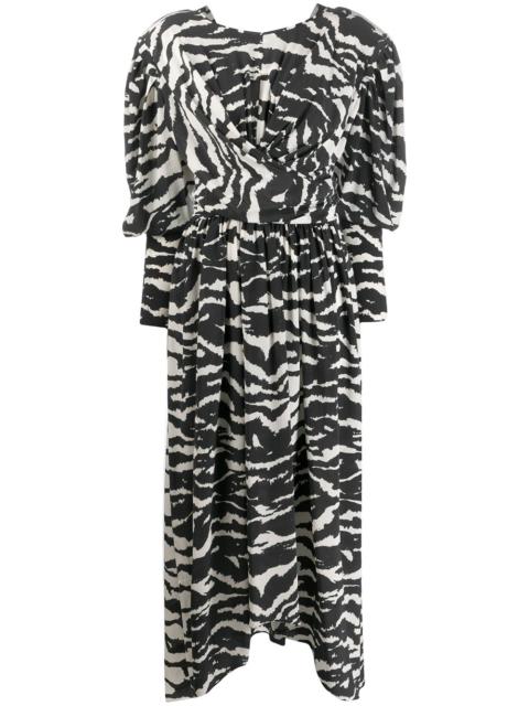 Isabel Marant Filao zebra-print twisted-waist dress