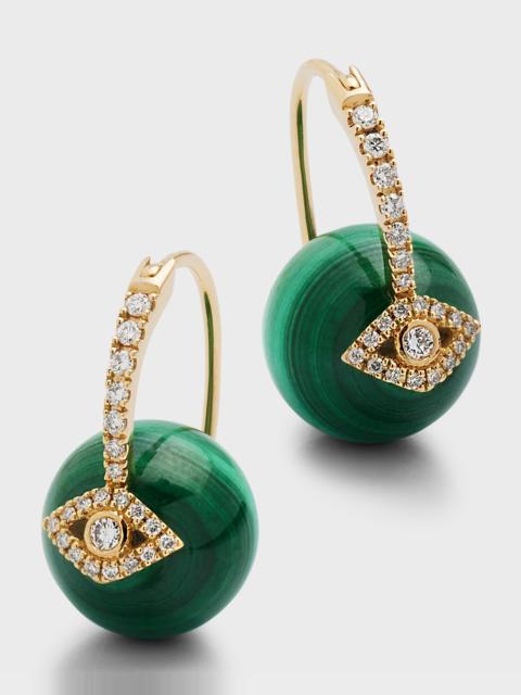 SYDNEY EVAN 14K Pave Starburst Bead Earrings on Malachite