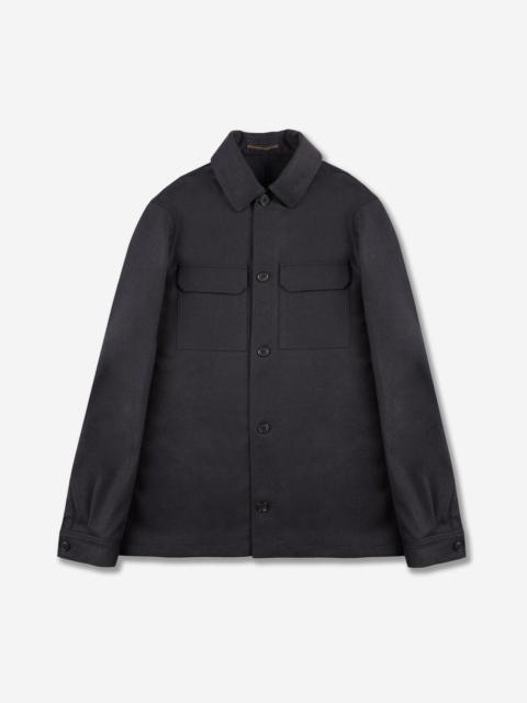 SLOWEAR Wool and cashmere flannel blouson jacket