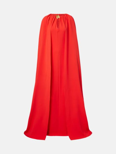 Cyclamen silk-blend georgette kaftan