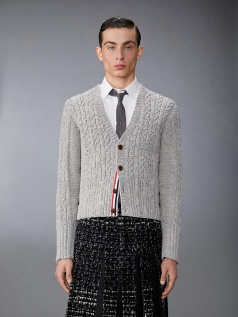 Thom Browne Irish Wool Handknit Cable Stitch Classic Cardigan