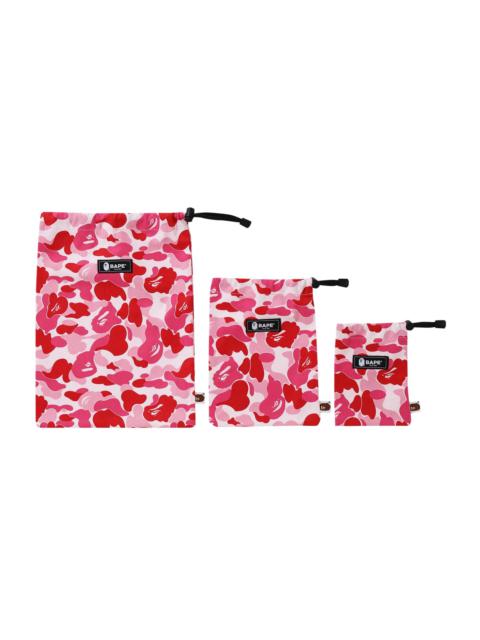 A BATHING APE® BAPE ABC Pouch 3 Piece Set 'Pink'