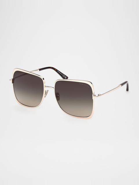 TOM FORD Chloe Square Metal Sunglasses